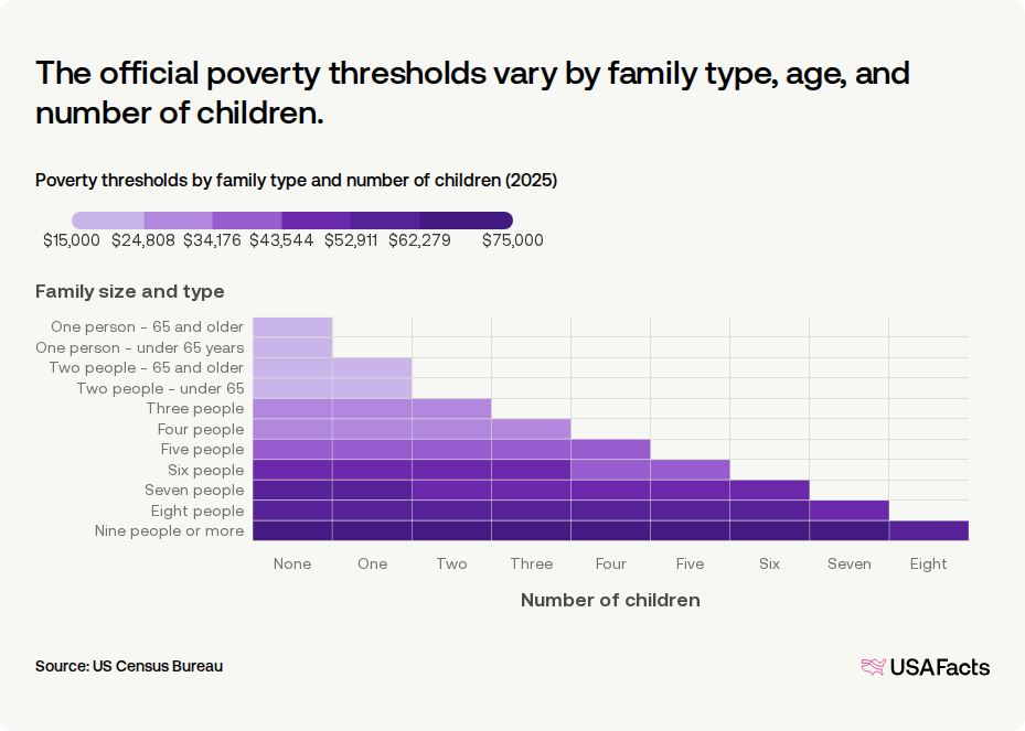 Pie Graph Line Graph What is the federal poverty level? | USAFacts