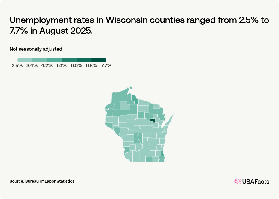 What is the unemployment rate in Wisconsin right now? | USAFacts